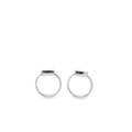 Sleek White Gold Hoop Earrings in Silver