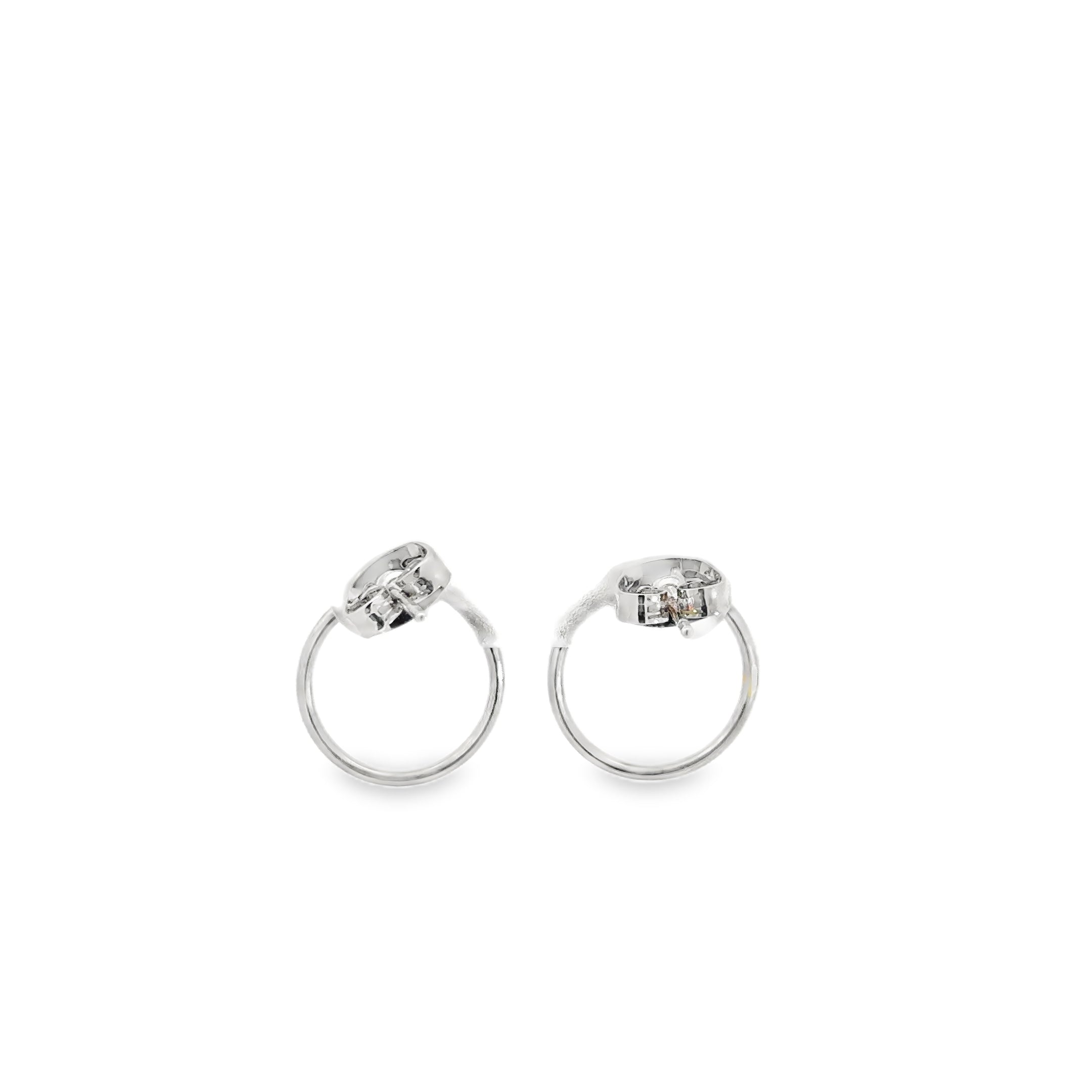 Sleek White Gold Hoop Earrings in Silver
