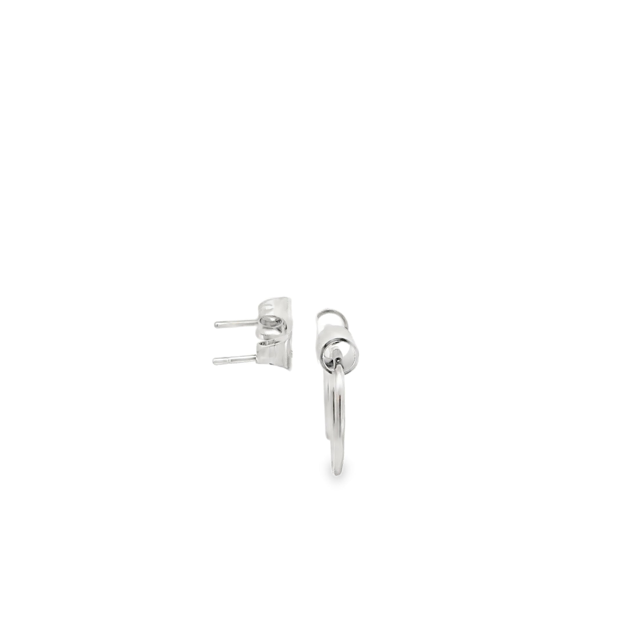 Sleek White Gold Hoop Earrings in Silver