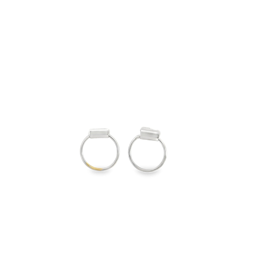 Sleek White Gold Hoop Earrings in Silver