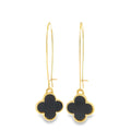 Yellow Gold Clover Dangle Earrings