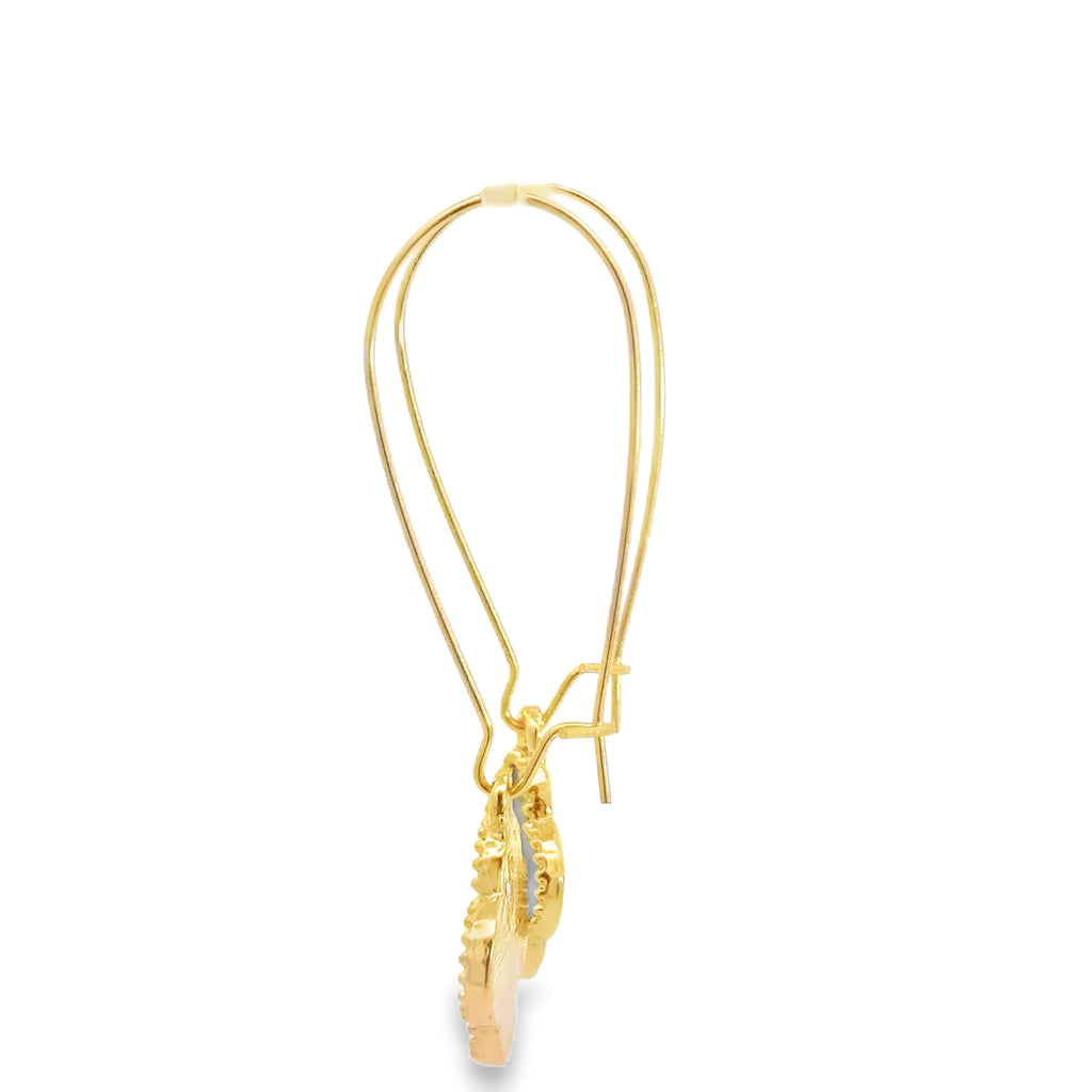 Yellow Gold Clover Dangle Earrings