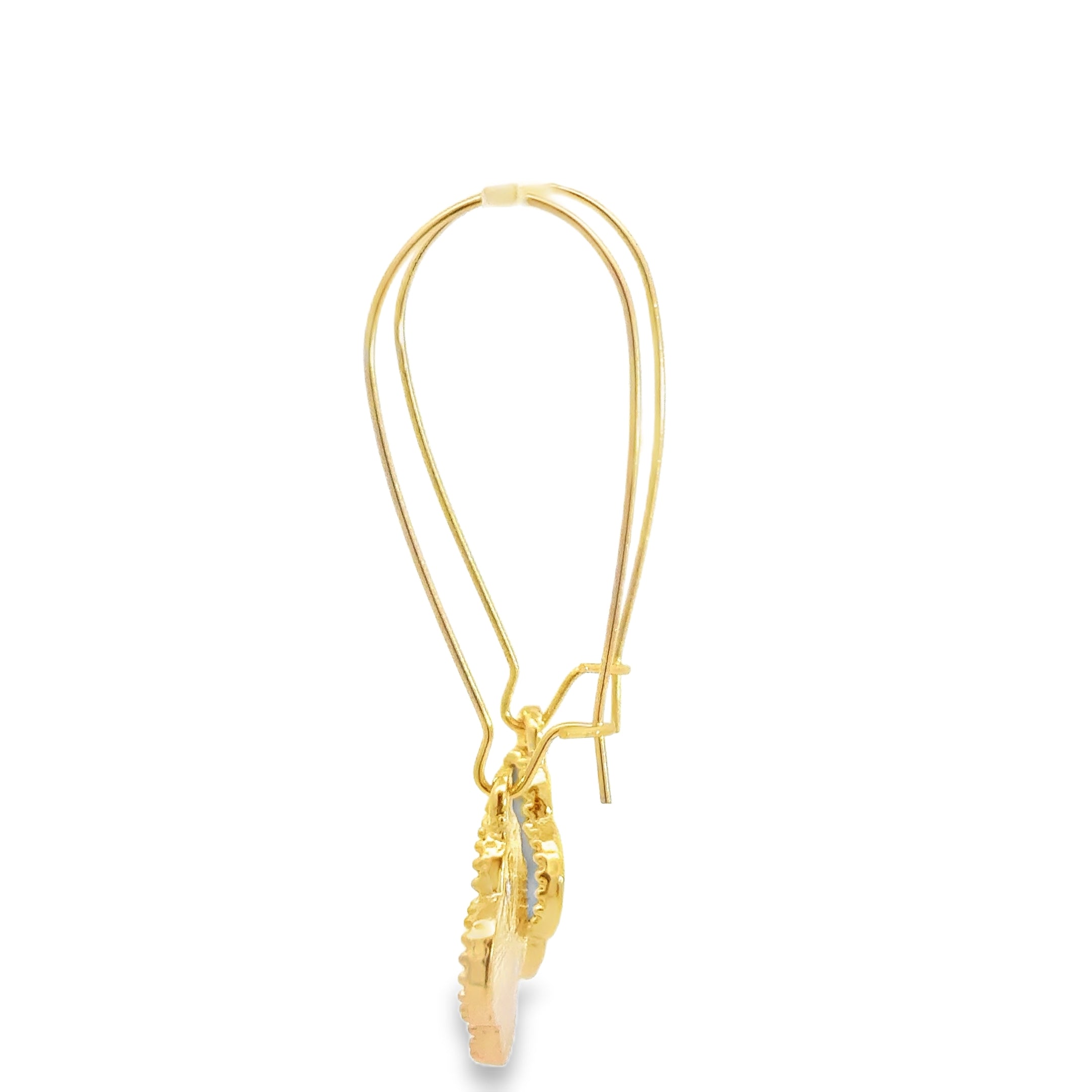 Yellow Gold Clover Dangle Earrings