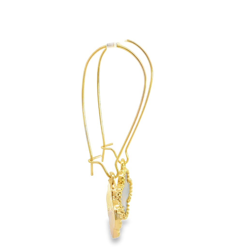 Yellow Gold Clover Dangle Earrings
