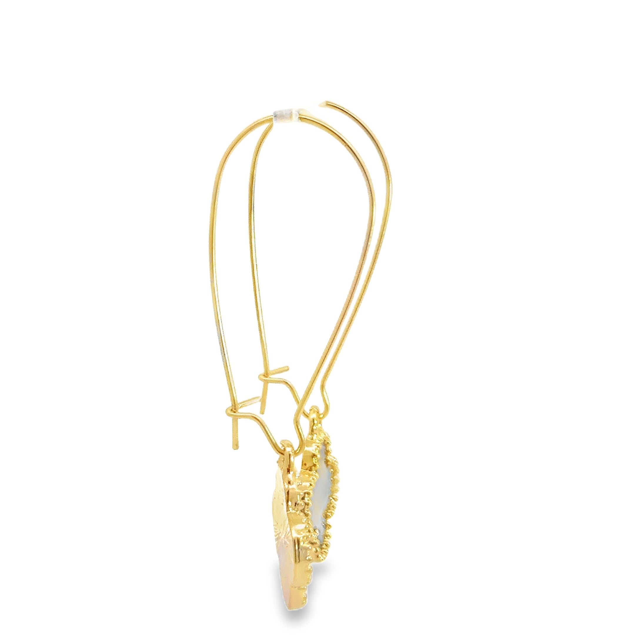 Yellow Gold Clover Dangle Earrings
