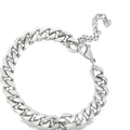 Silver Chain Bracelet for Men or Women in White Gold Finish
