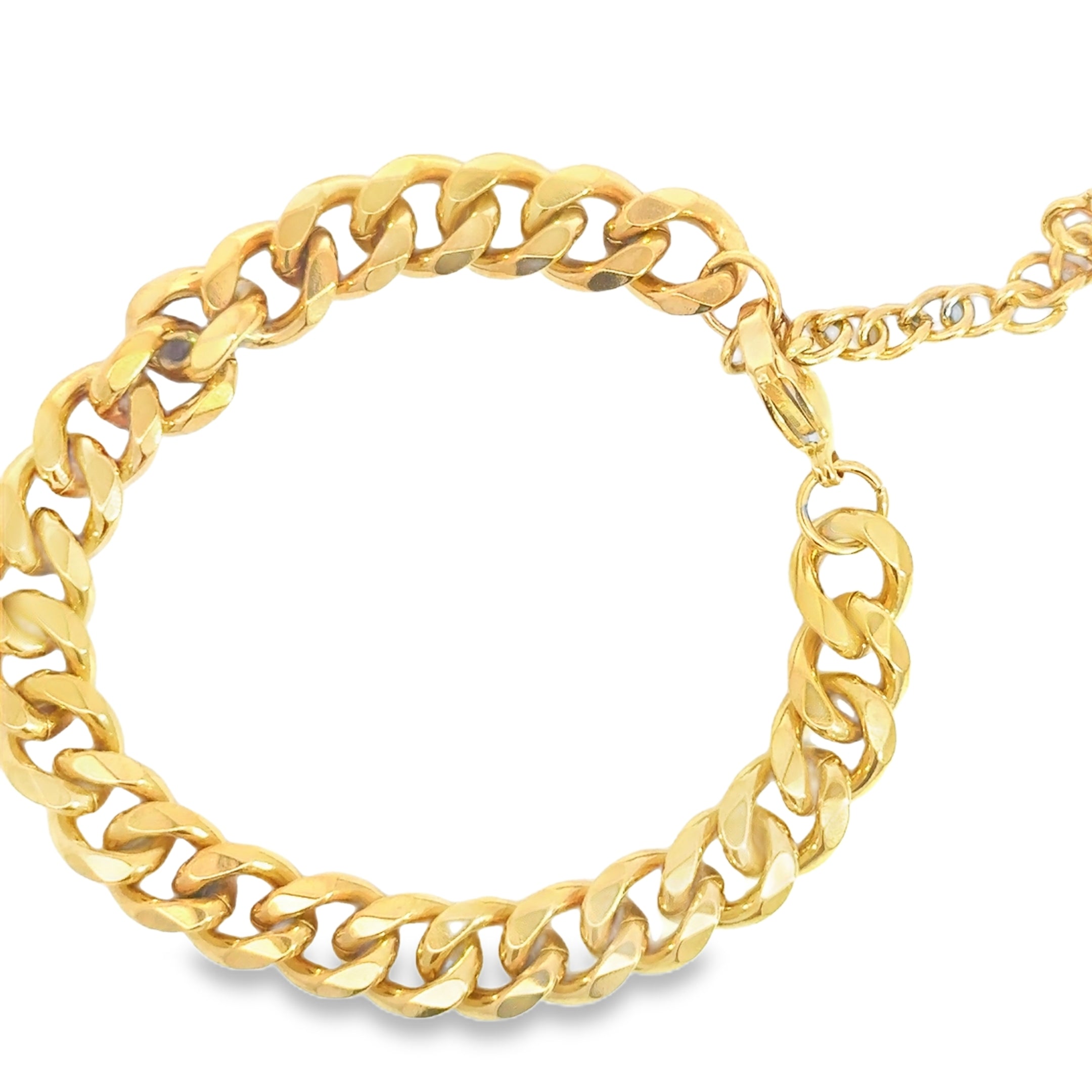 Bold Yellow Gold Curb Link Chain Bracelet