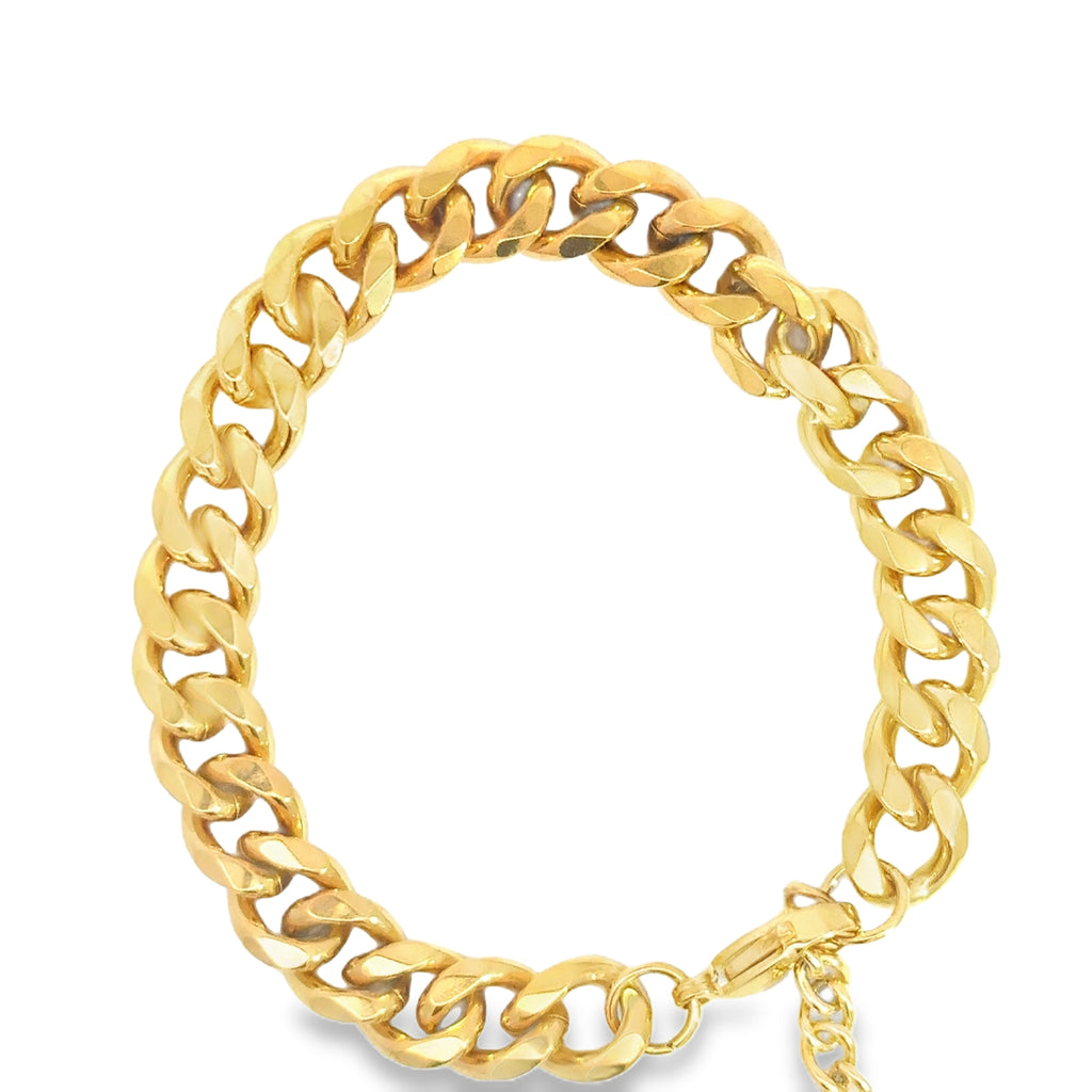 Bold Yellow Gold Curb Link Chain Bracelet