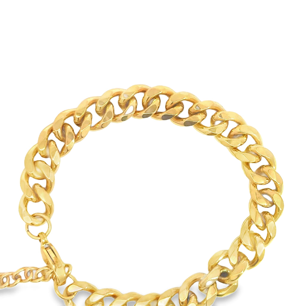 Bold Yellow Gold Curb Link Chain Bracelet