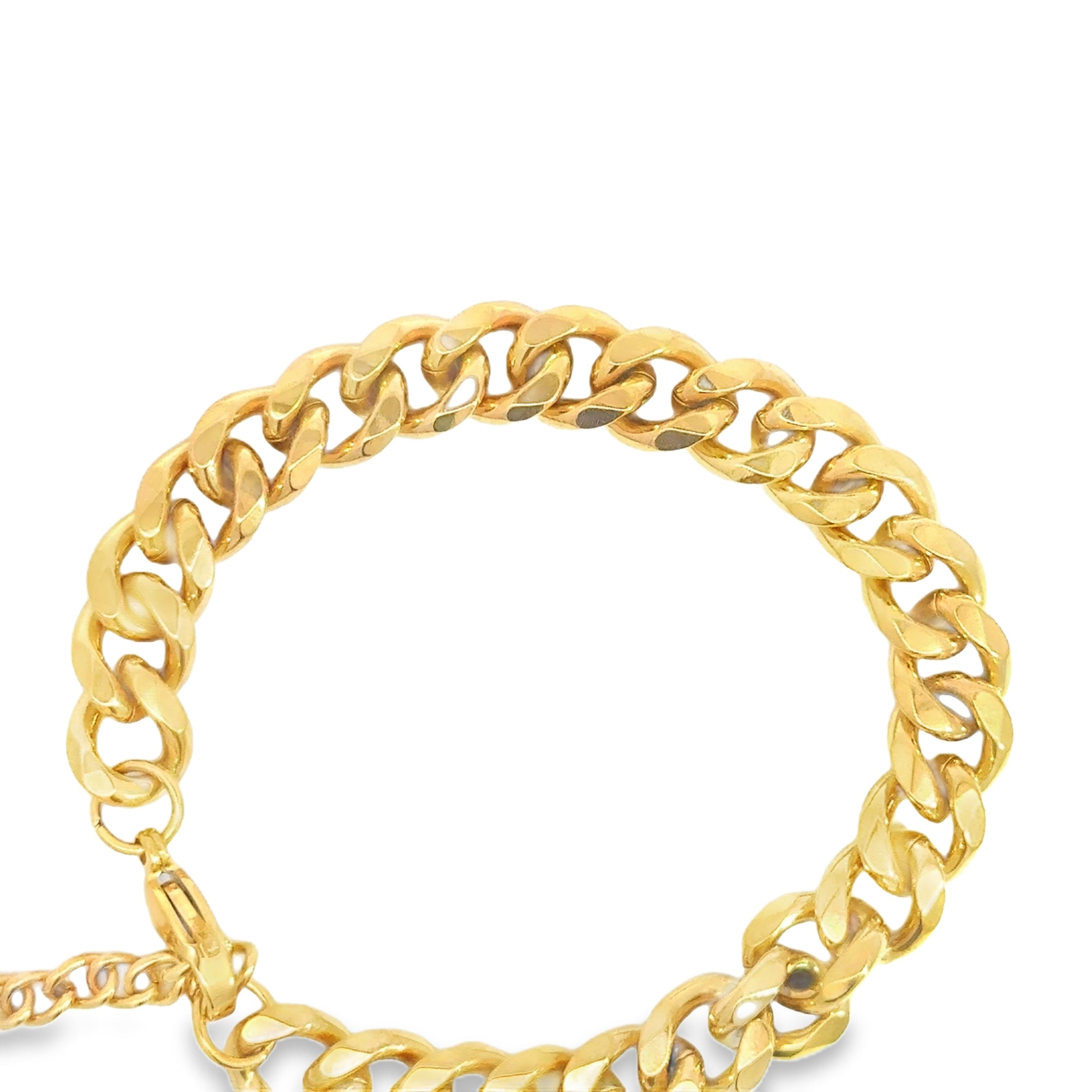 Bold Yellow Gold Curb Link Chain Bracelet