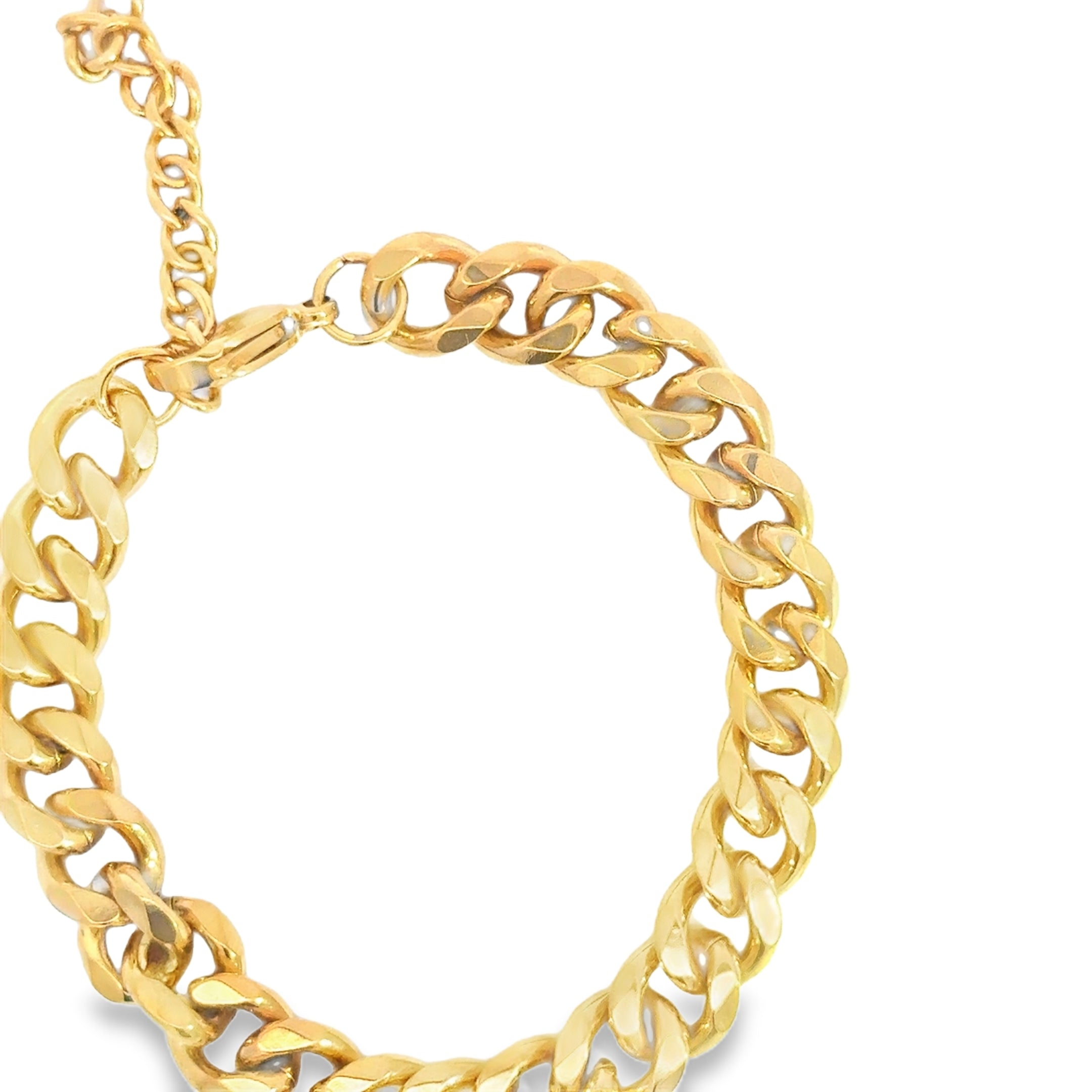 Bold Yellow Gold Curb Link Chain Bracelet