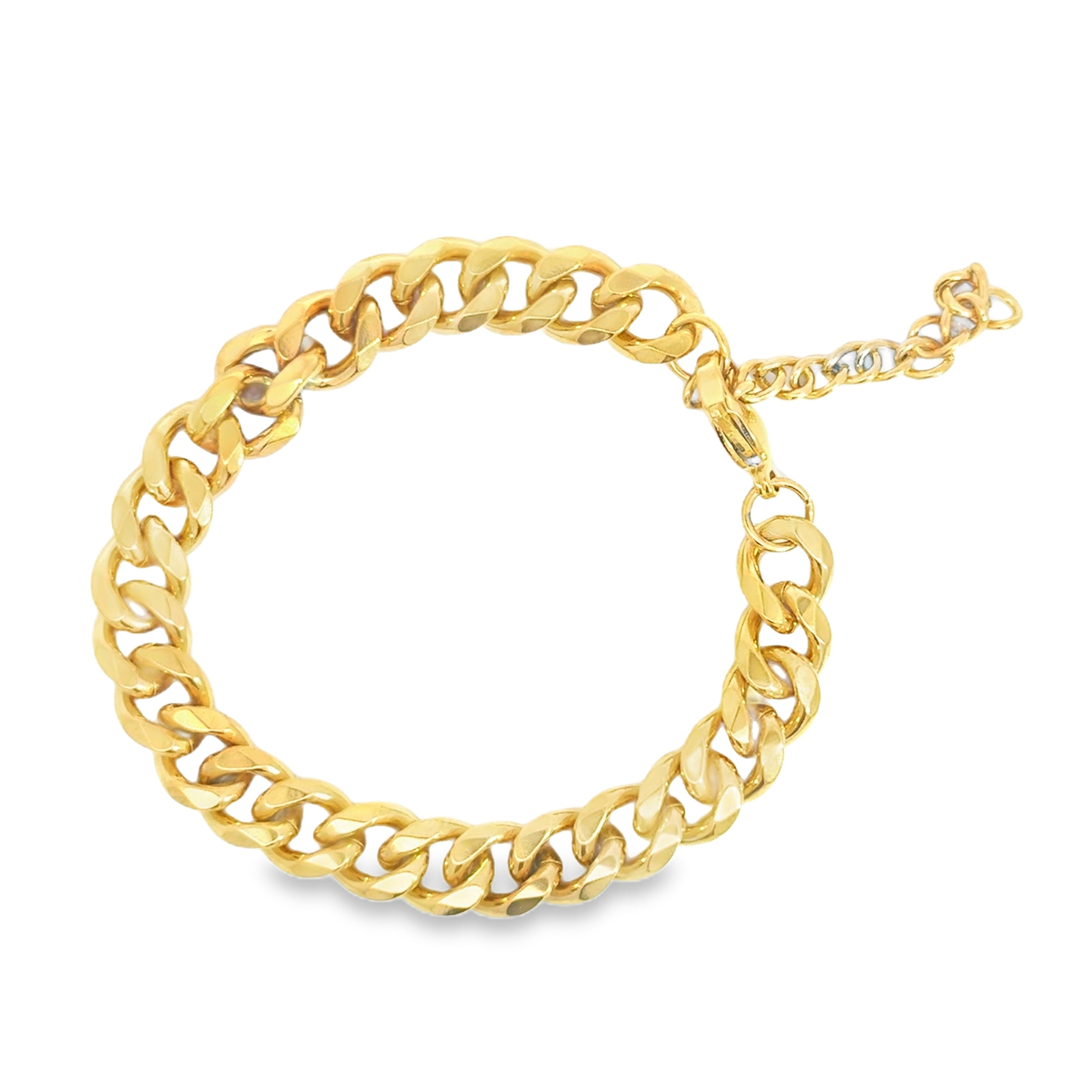 Bold Yellow Gold Curb Link Chain Bracelet