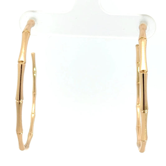 Bamboo Style Gold hoop Earrings