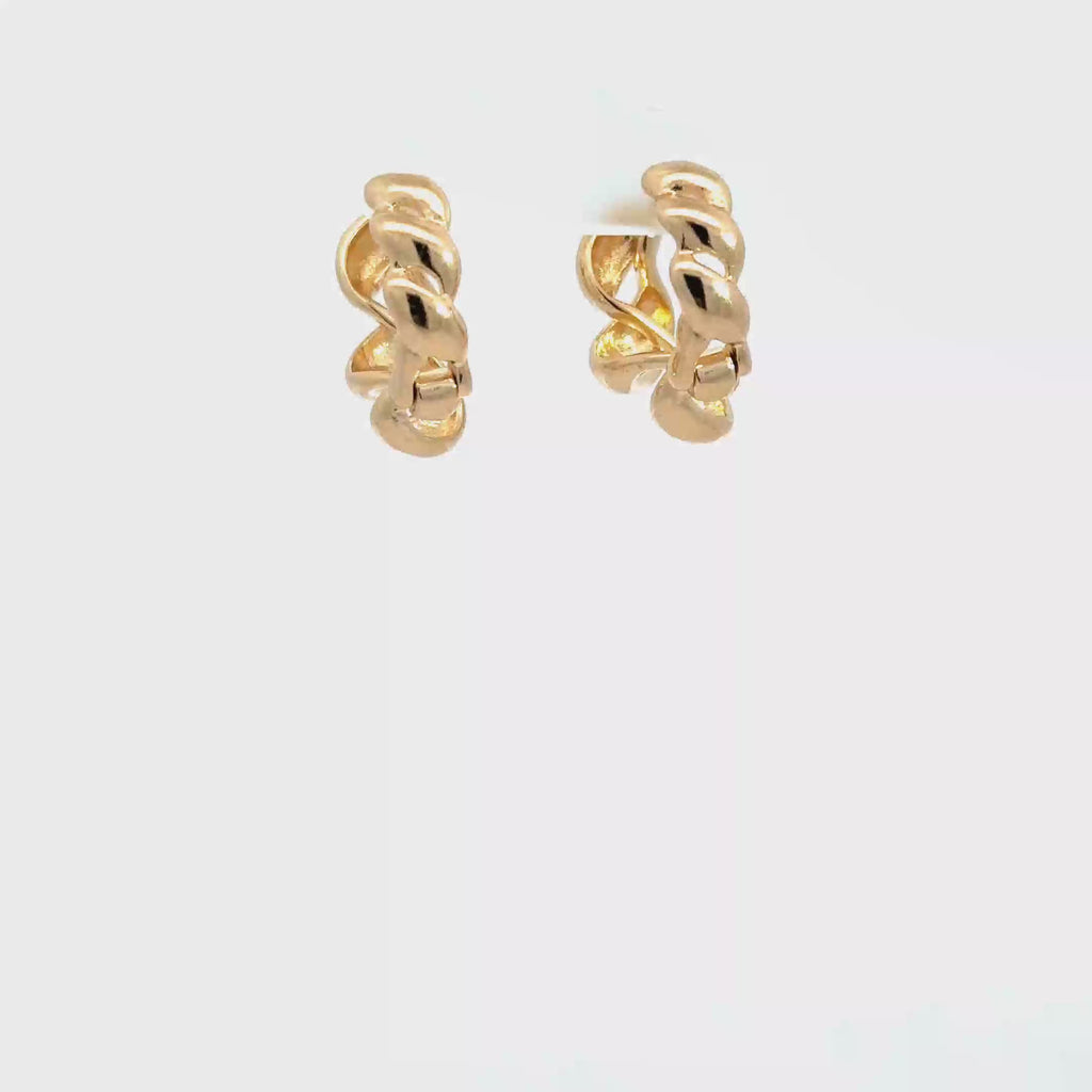 Yellow Gold Twisted Hoop Earrings