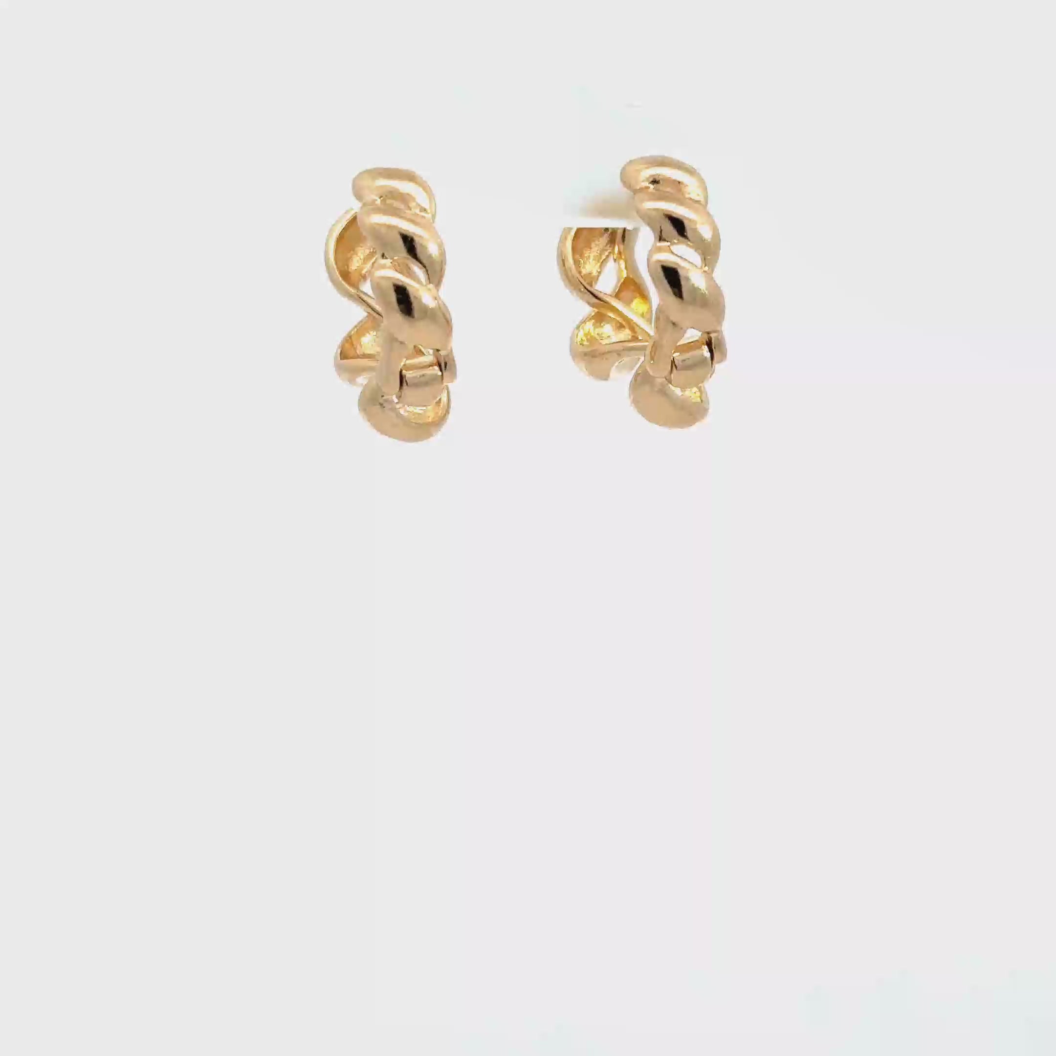 Yellow Gold Twisted Hoop Earrings