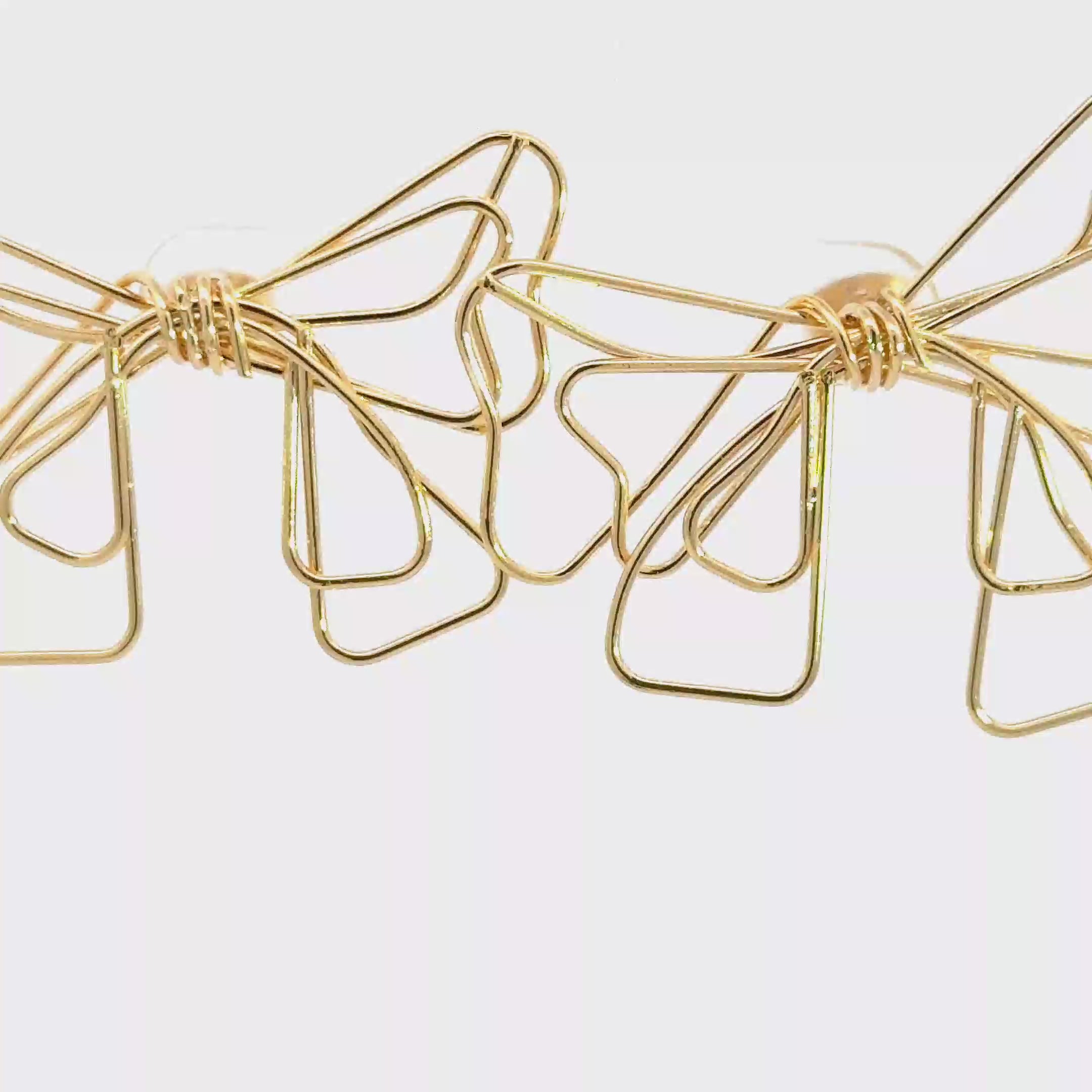 Yellow Gold Bow Stud Earrings