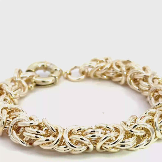 Luxurious Handcrafted Gold Byzantine Chain Bracelet