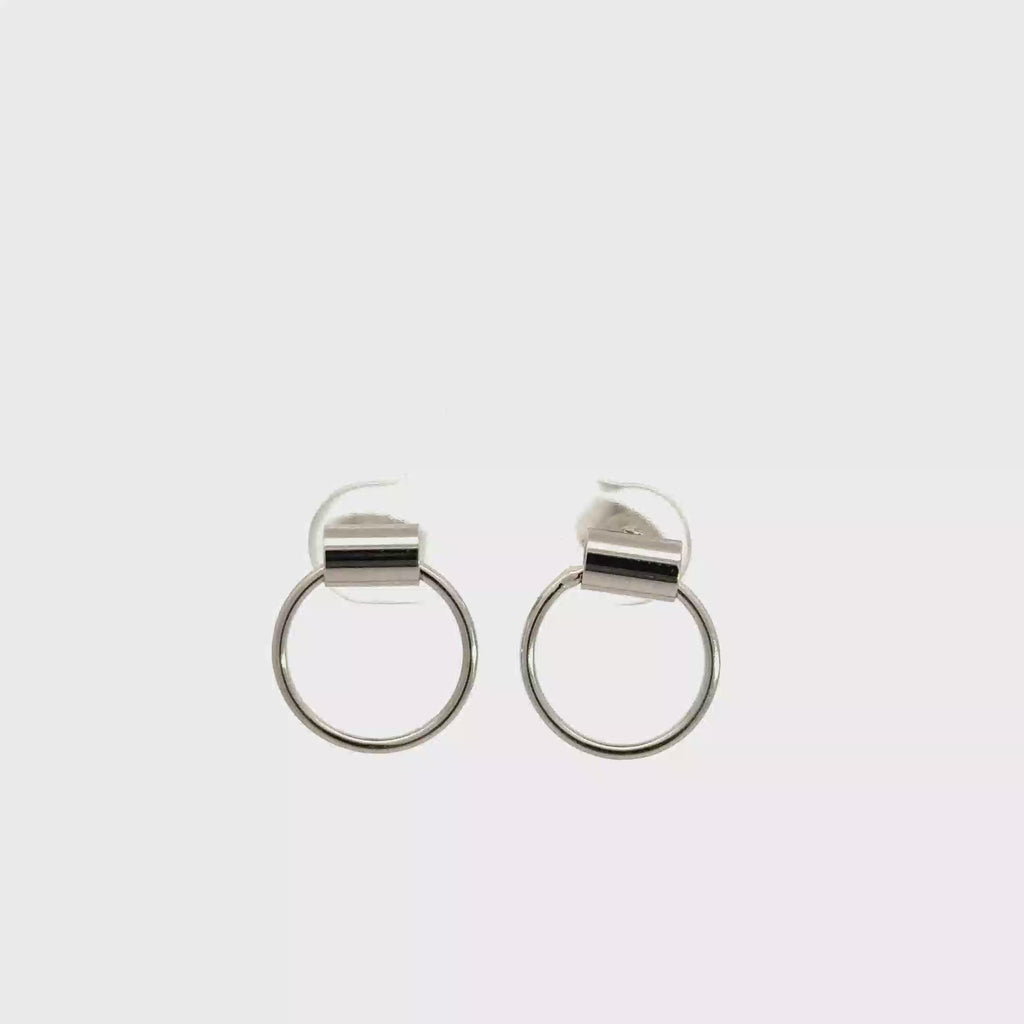 Sleek White Gold Hoop Earrings in Silver