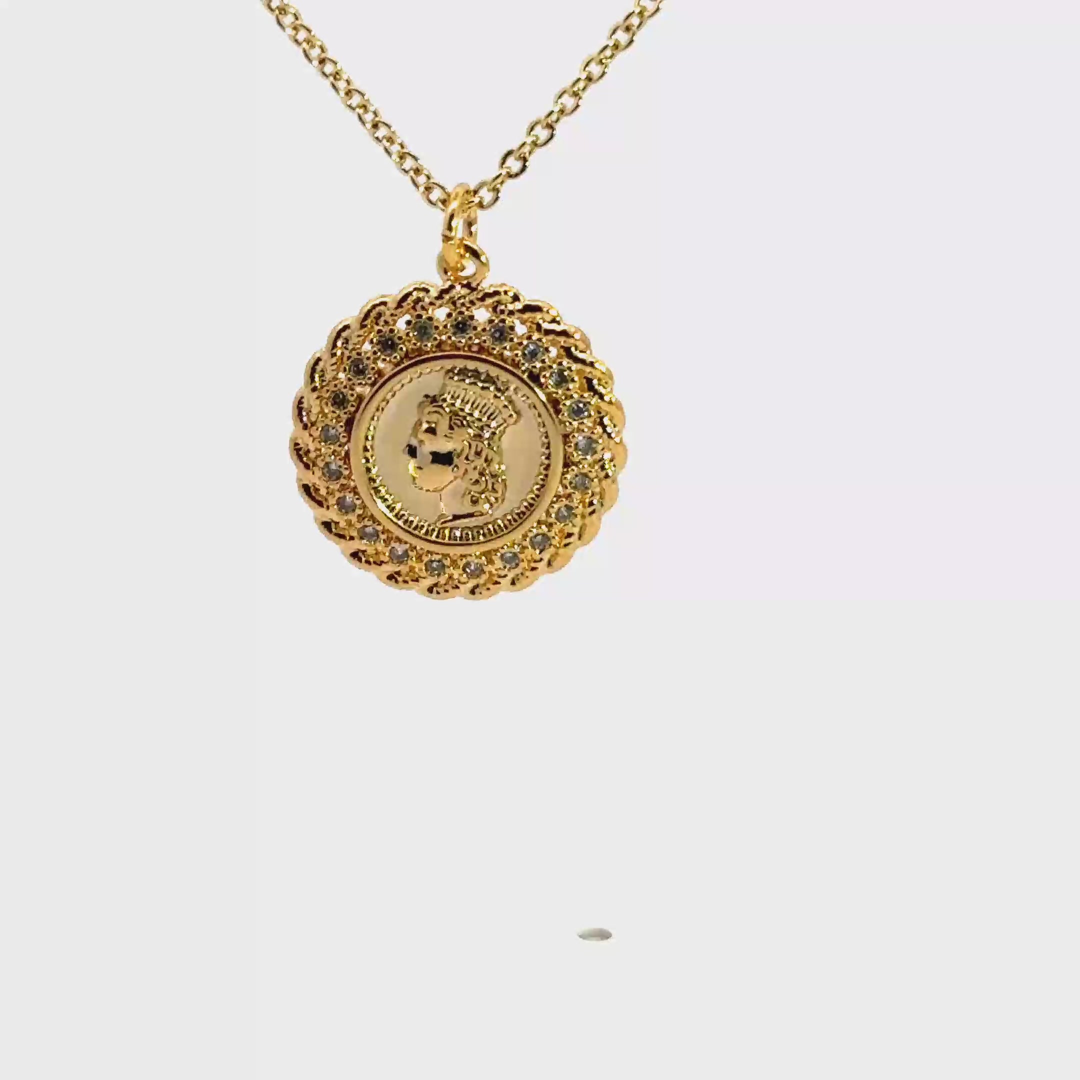 Elegant Yellow Gold Medallion Pendant