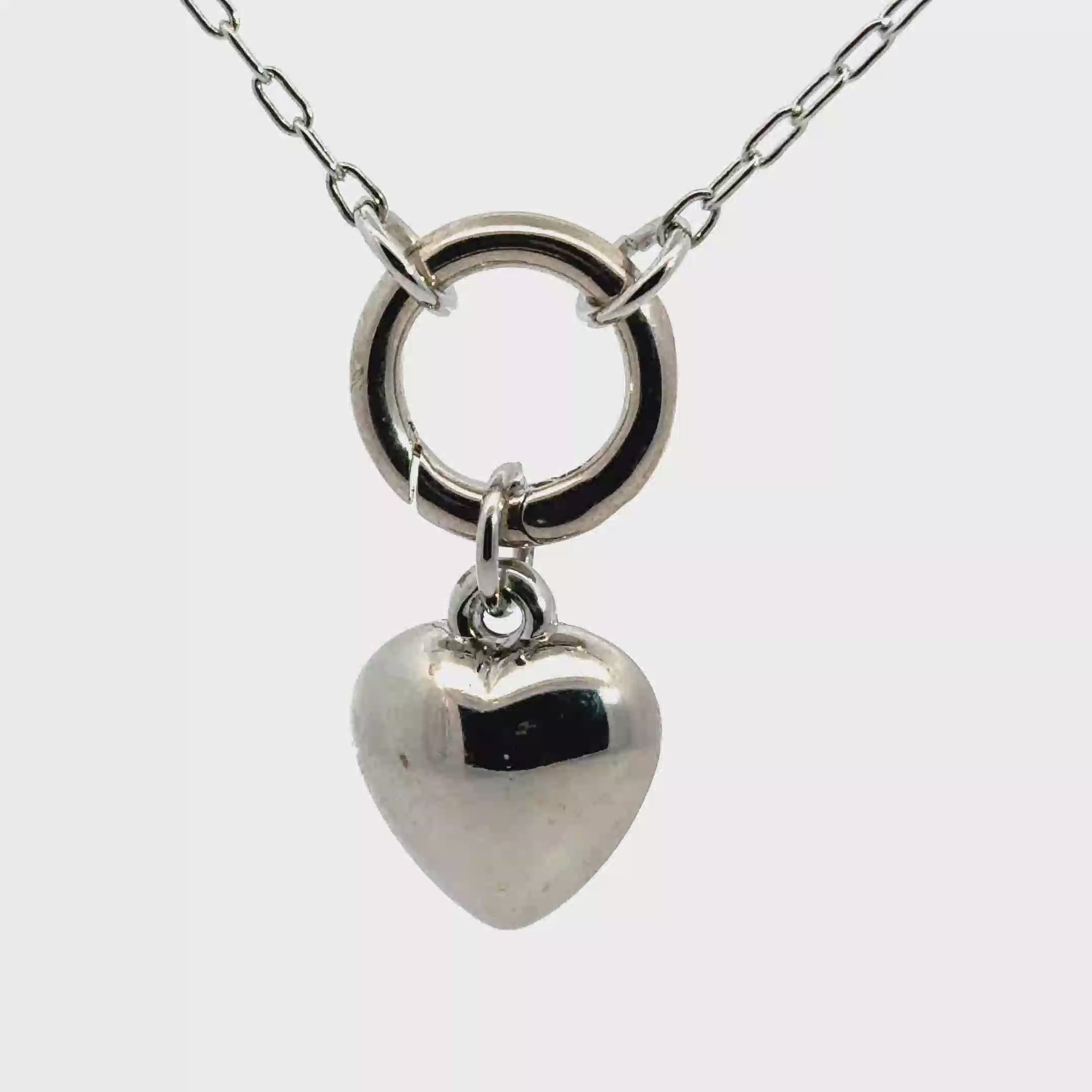 Silver Heart Charm Pendant Necklace