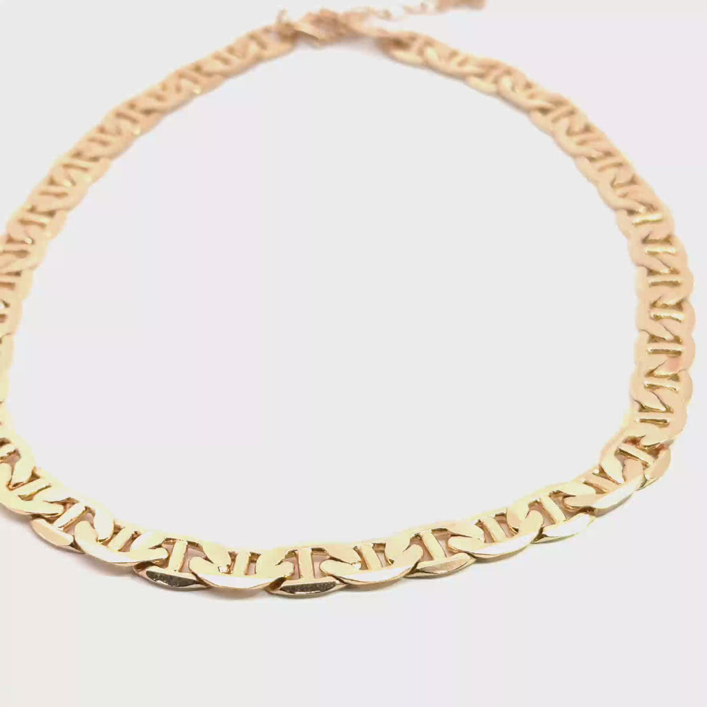 Yellow Gold Mariner Link Chain Necklace