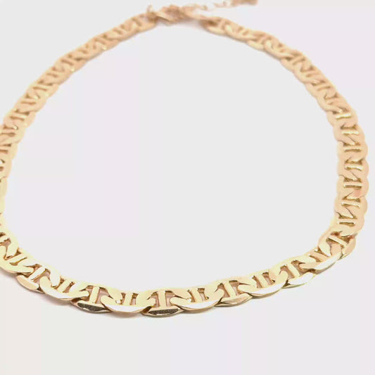 Yellow Gold Mariner Link Chain Necklace
