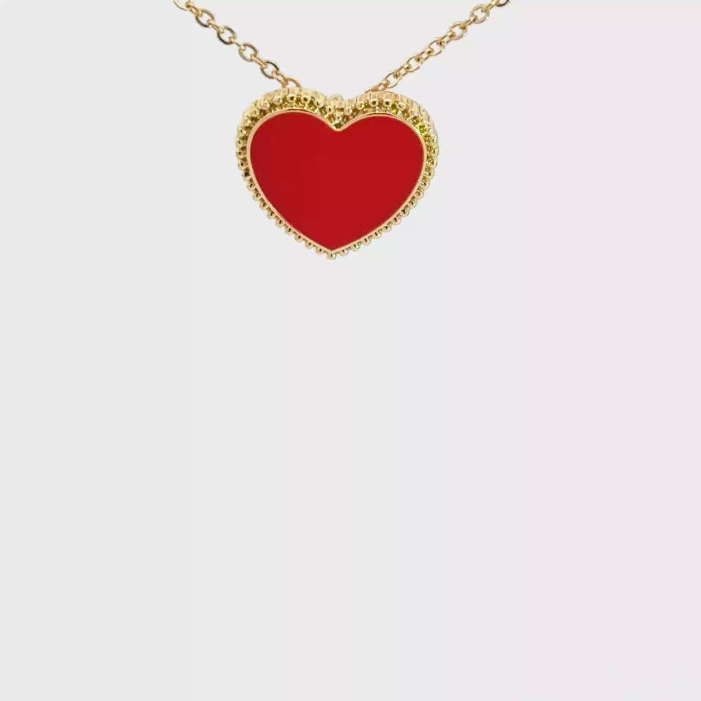 Yellow Gold Heart Charm Necklace