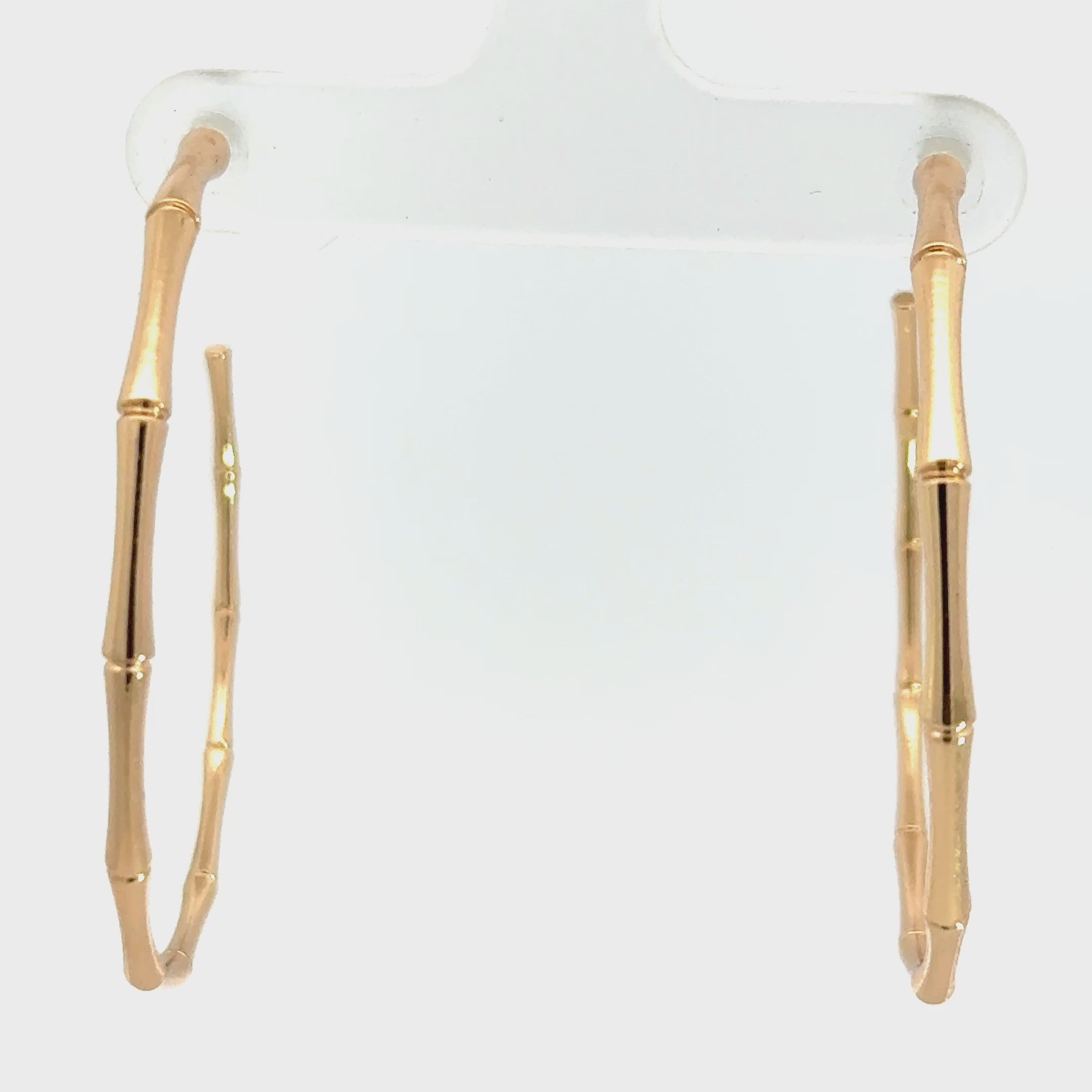 Bamboo Style Gold hoop Earrings