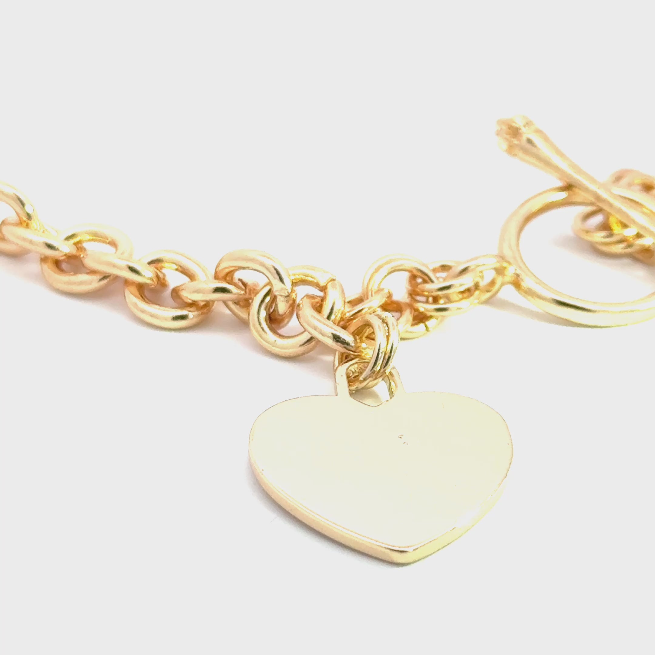 Gold Chain Necklace with Heart Pendant