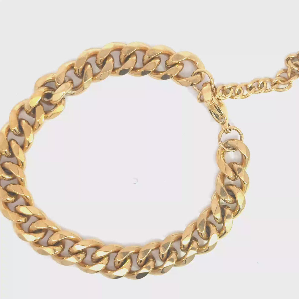 Bold Yellow Gold Curb Link Chain Bracelet