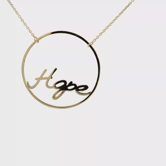 Gold 'Hope' Charm Necklace - Inspirational Elegance