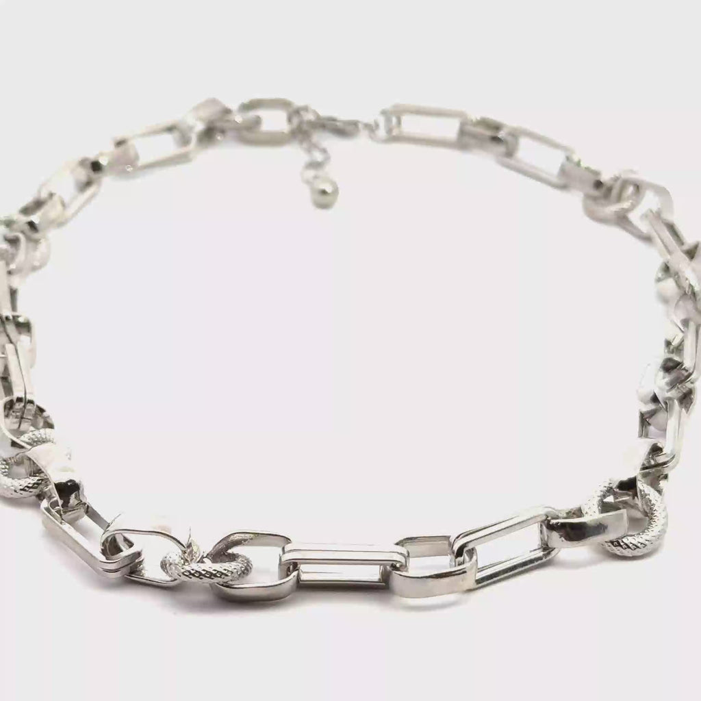 Modern Silver Link Chain Necklace