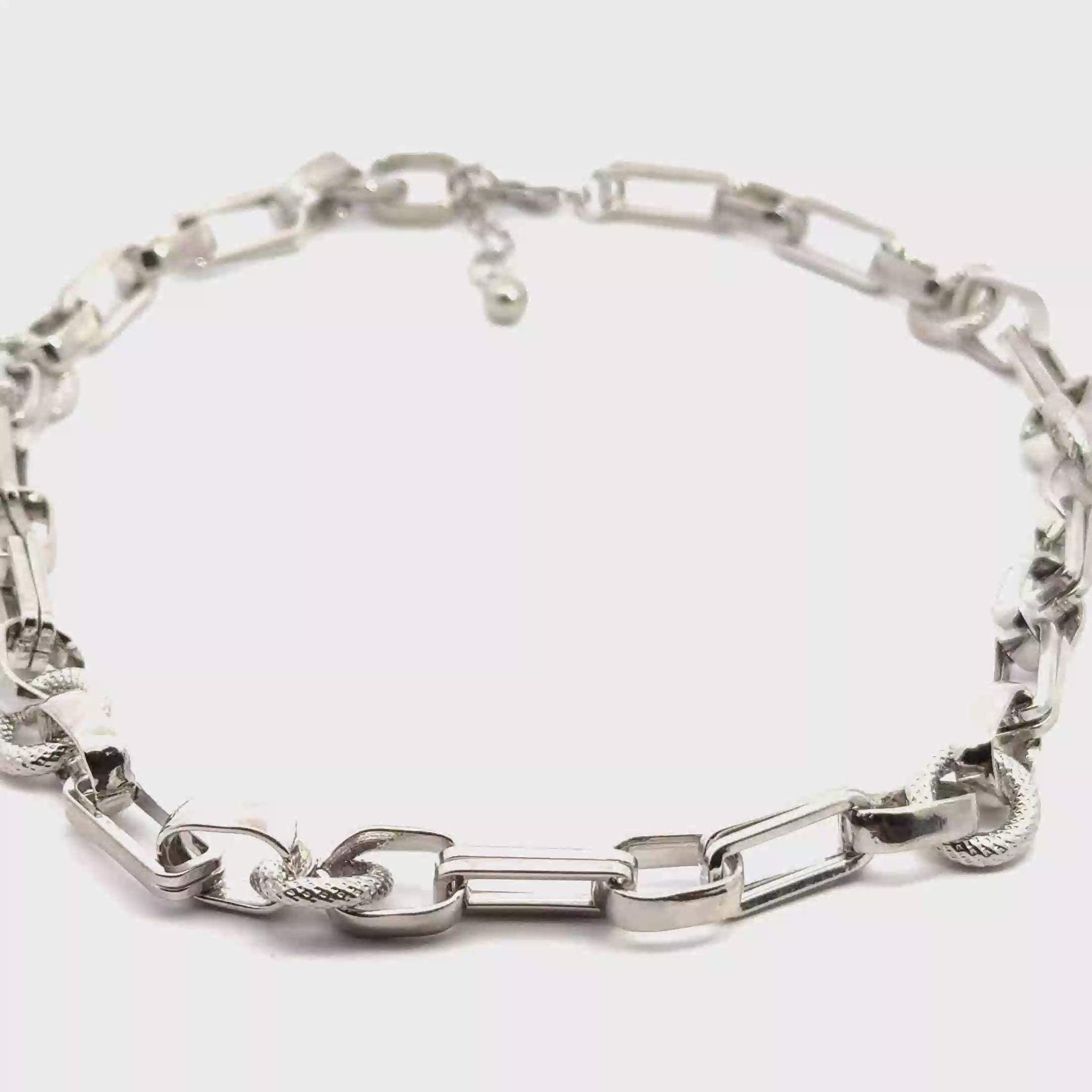 Modern Silver Link Chain Necklace