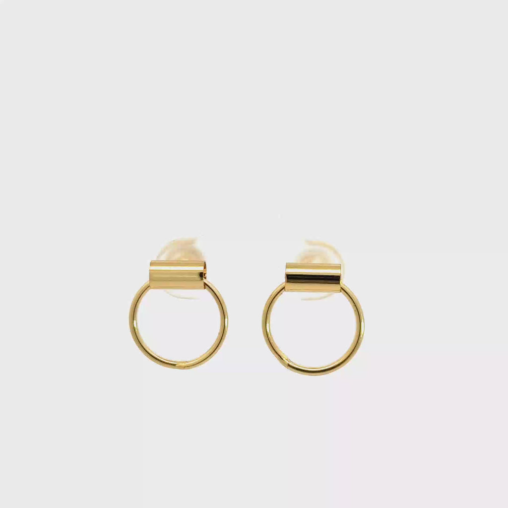 Minimalist Yellow Gold Hoop Earrings
