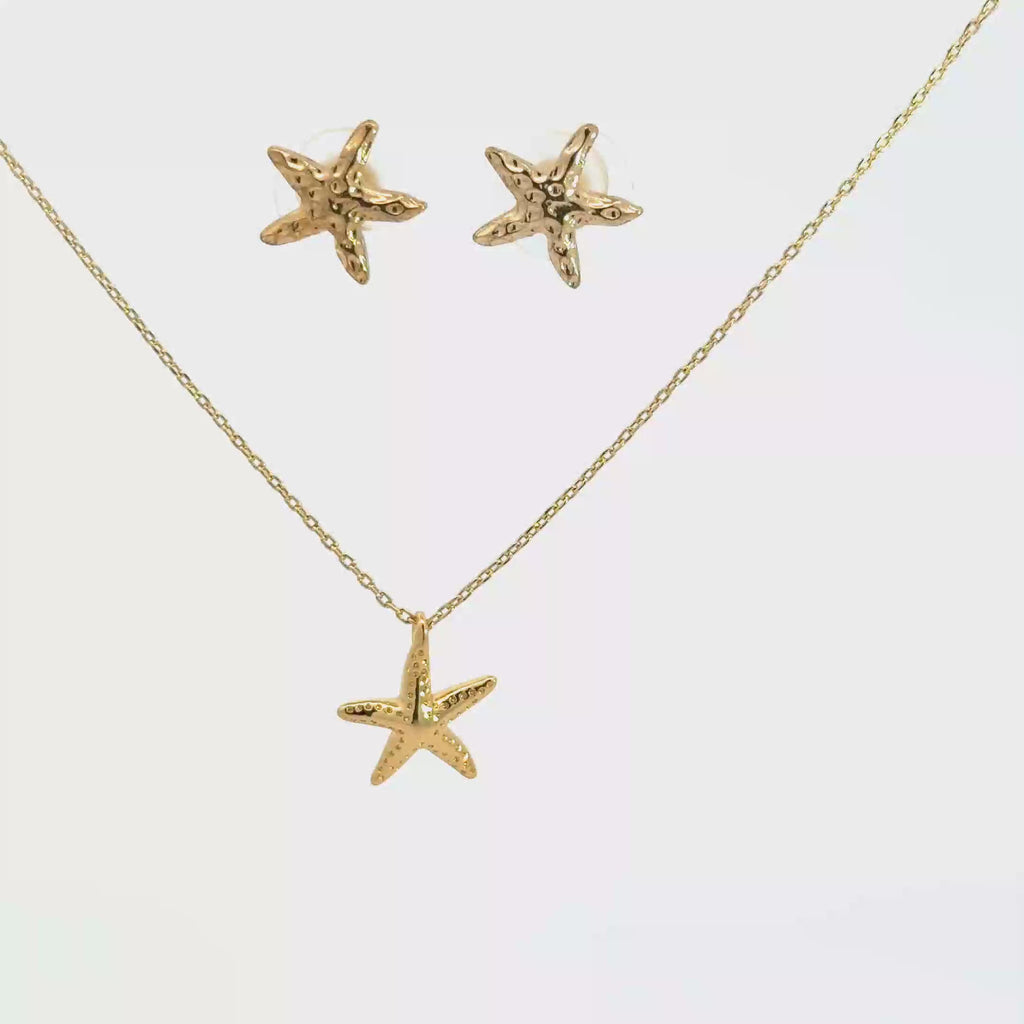 Yellow Gold Starfish Charm Necklace
