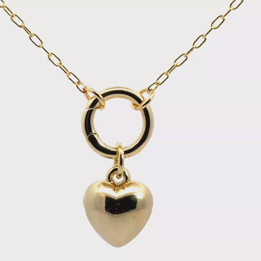 Chic Yellow Gold Heart Charm Necklace