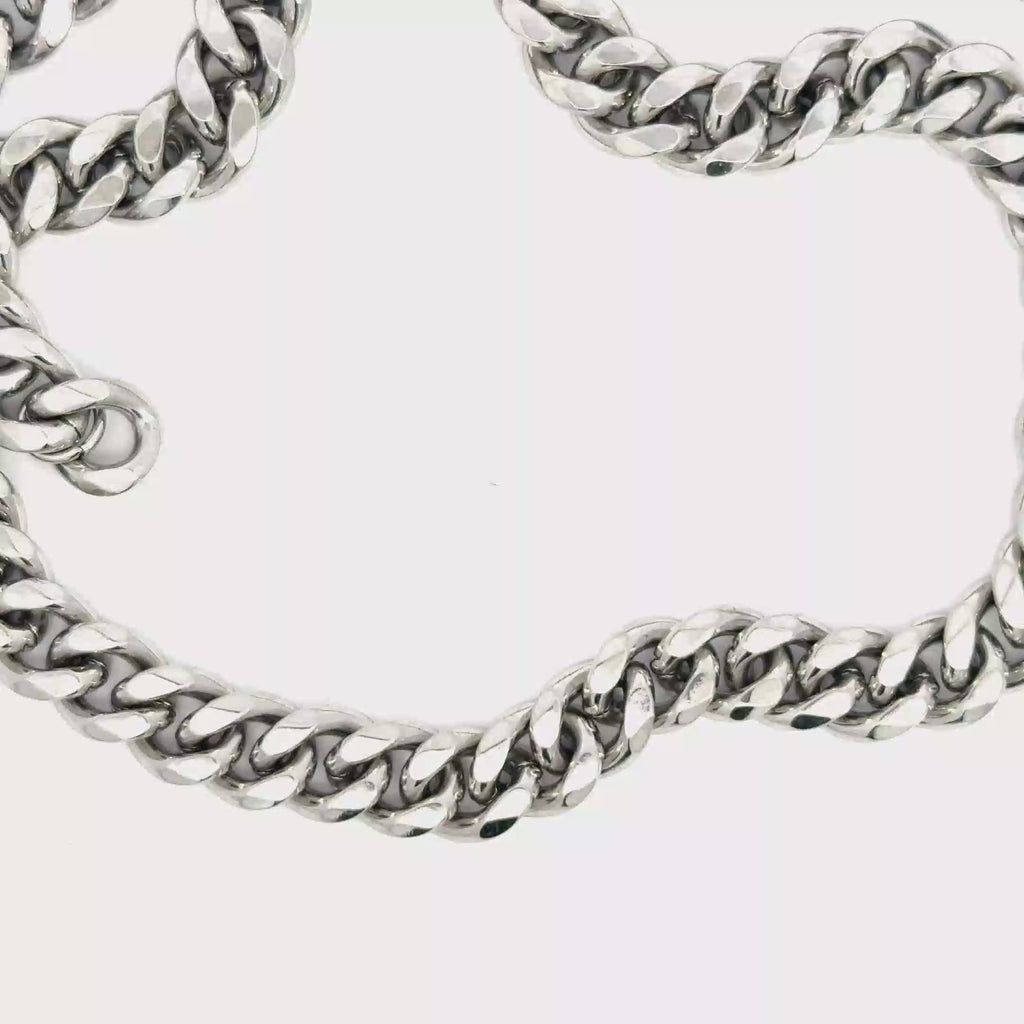 Elegant Silver Chain Necklace in White Gold Finish