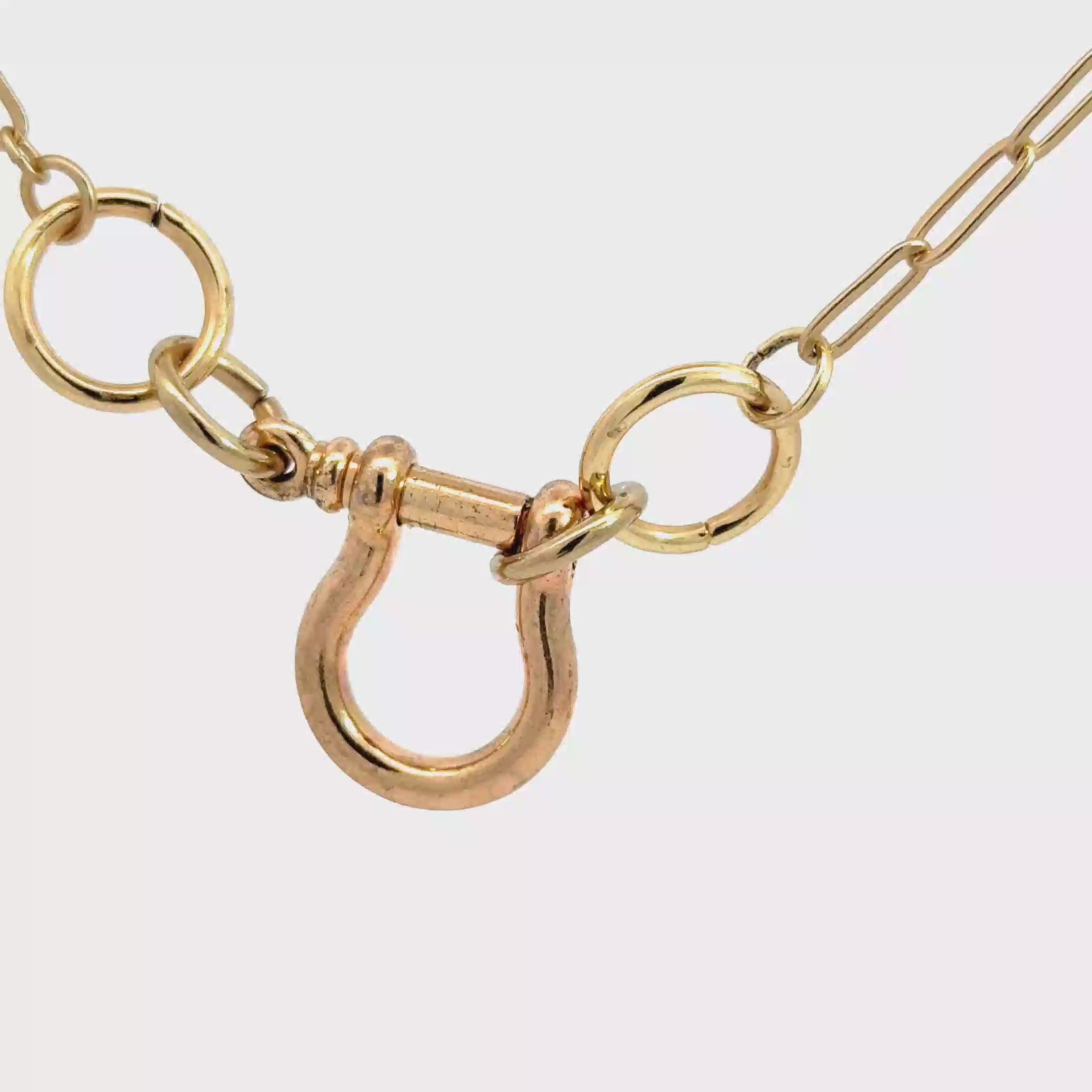 Elegant Yellow Gold Chain Horse bit Necklace