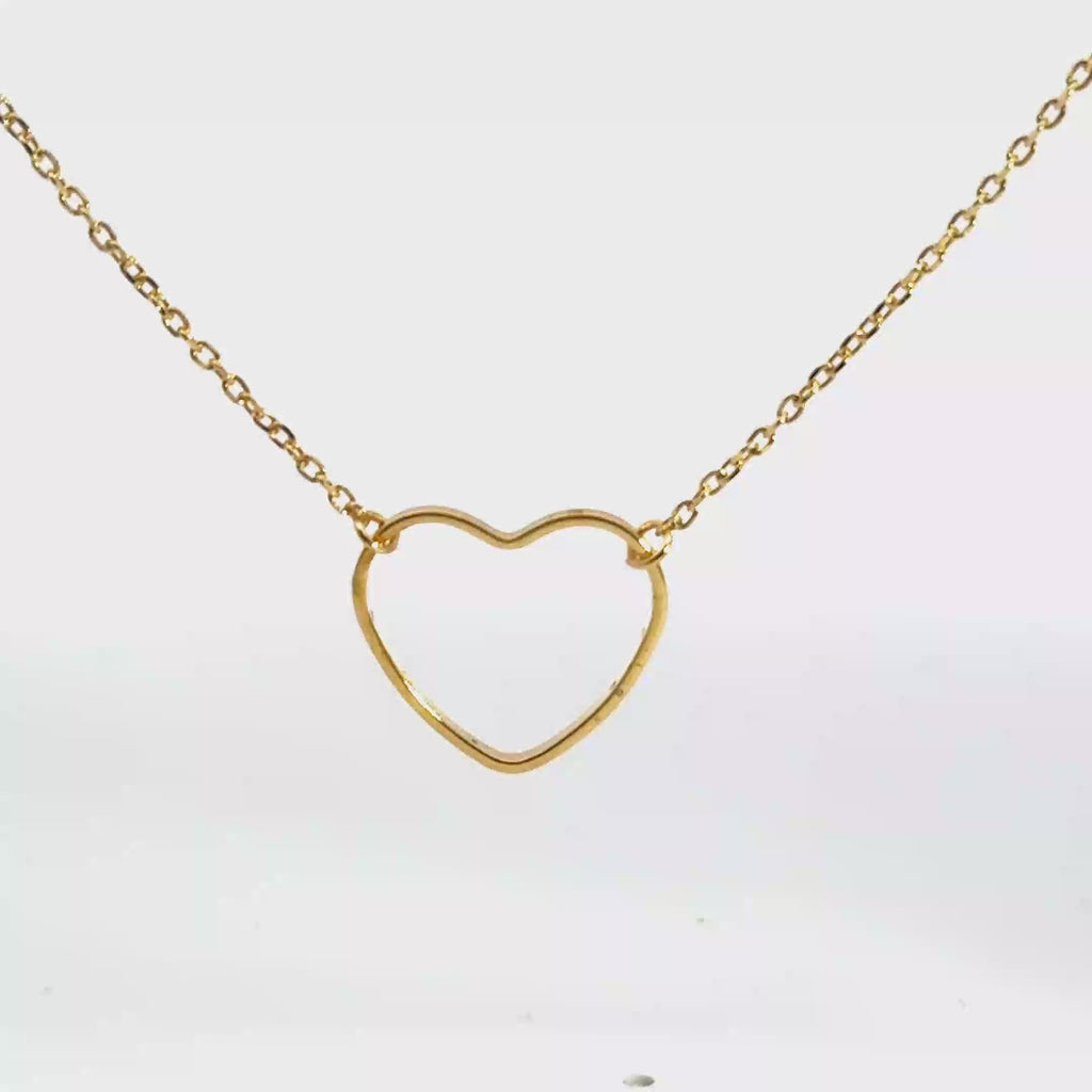 Minimalist Yellow Gold Heart Pendant Necklace