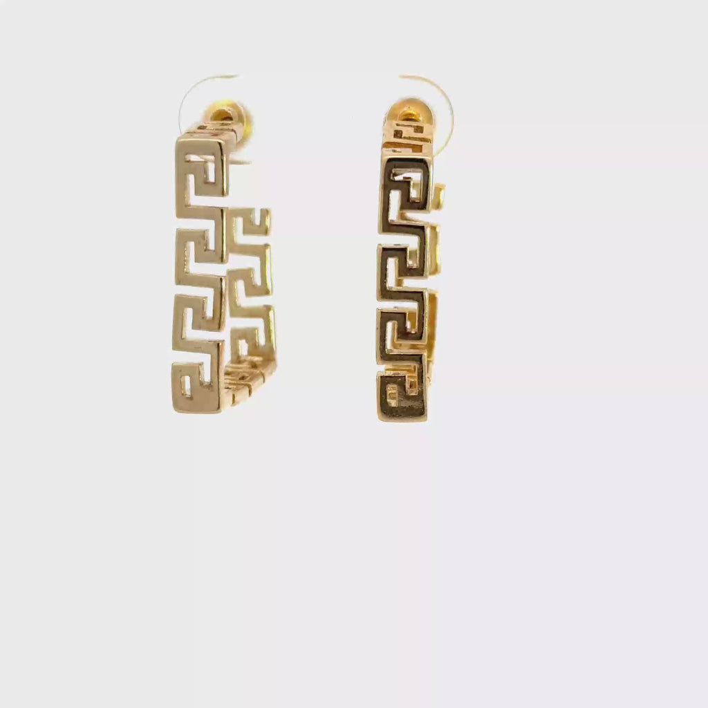 Geometric Yellow Gold Hoop Earrings