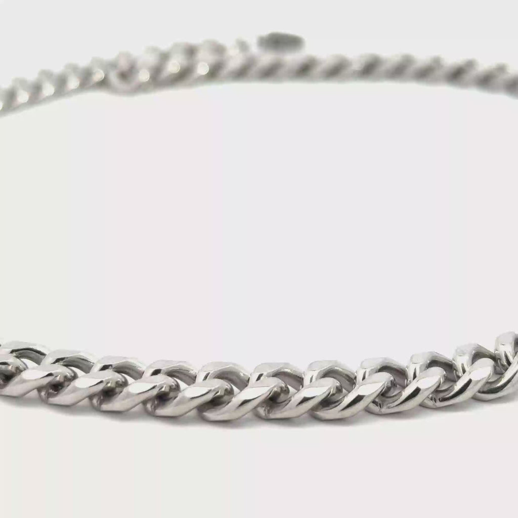 Elegant Silver Chain Necklace in White Gold Finish