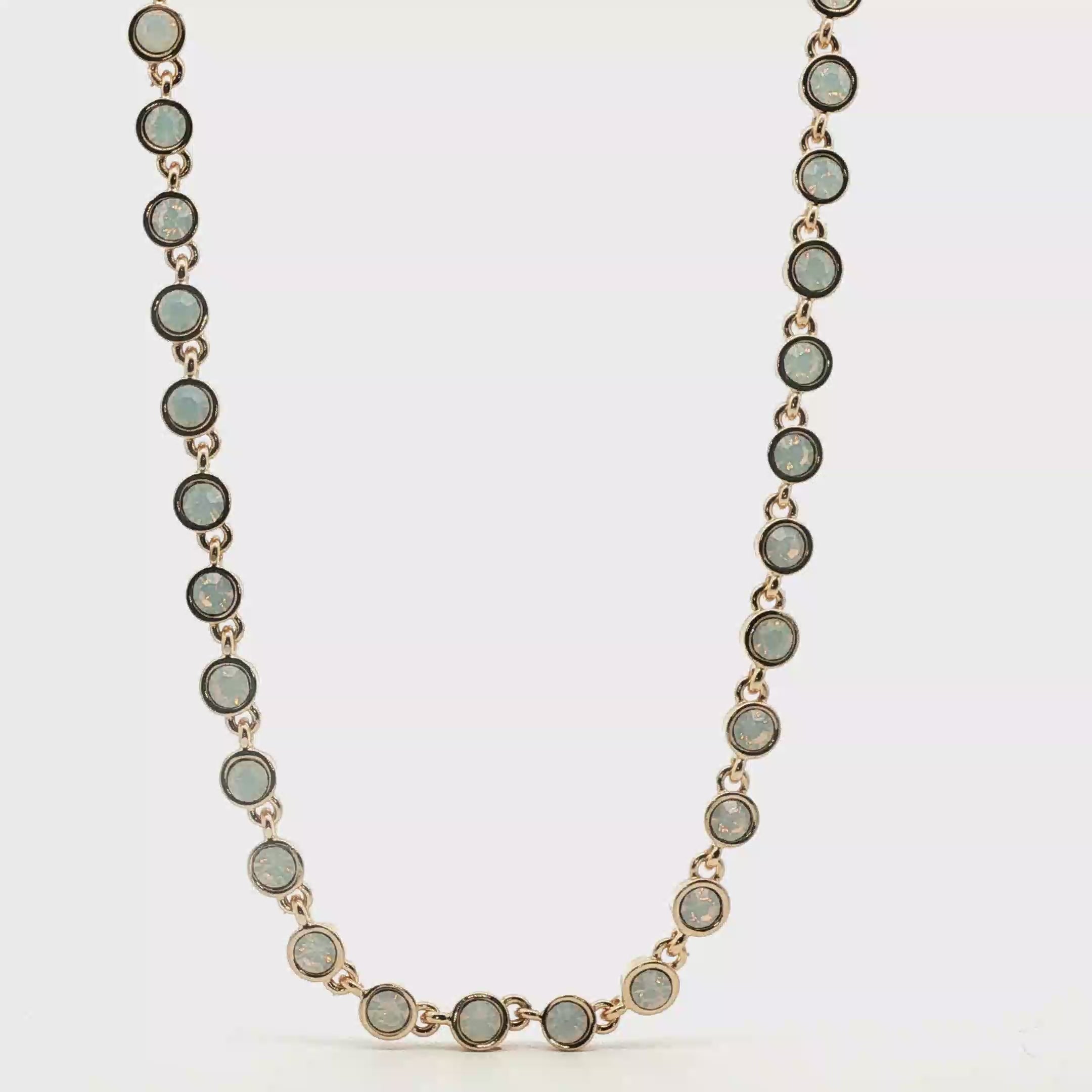 Yellow Gold Bezel-Set Opal Necklace